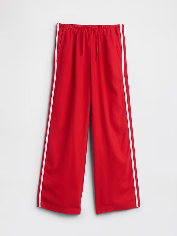 Bnwt Gap Factory Red Linen-Blend Stripe Wide-Leg Pants — image 5 of 8